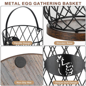AOOHOOA metal mesh egg basket keeps eggs dry and airy