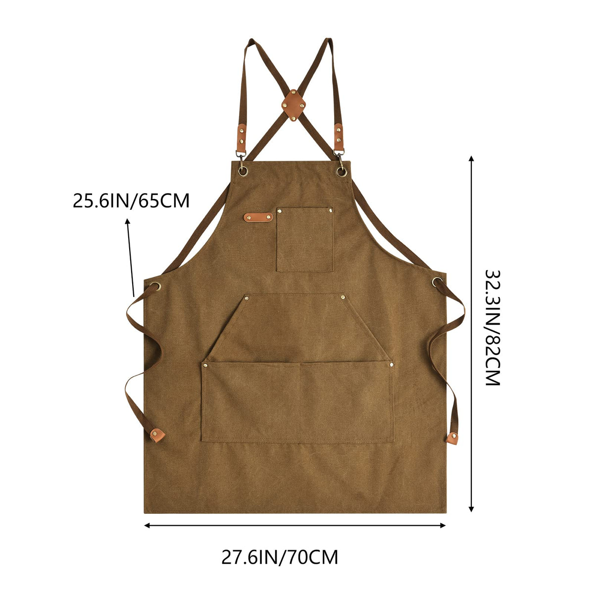 Aoomzoon brown apron pairs with casual or professional kitchens