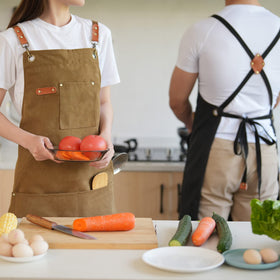 Aoomzoon kitchen apron ideal for BBQ, cooking, and catering tasks