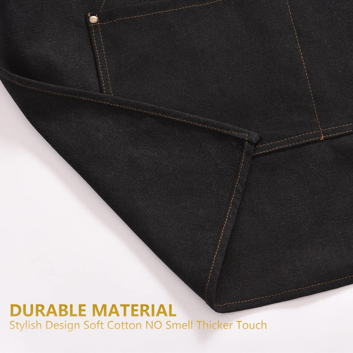 Aoomzoon easy-care apron—wash with similar colors for long-lasting quality.