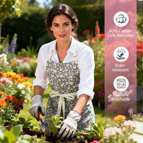 Aoomzoon floral-side apron offers stylish options for cooking or crafting.