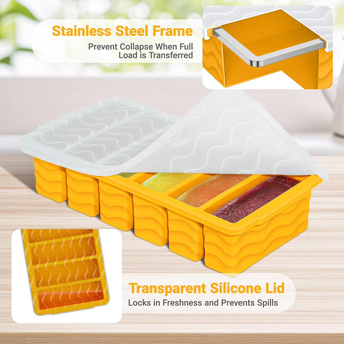 Aopigavi multi-use freezer trays ideal for soup, broth, sauces, and drinks.