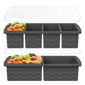 Aopigavi silicone freezer mold with lid, 2-cavity, ideal for precise 125ml portions.