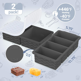 Aopigavi silicone freezer mold with lid, 4-cavity, great for batch prep of 125ml portions.