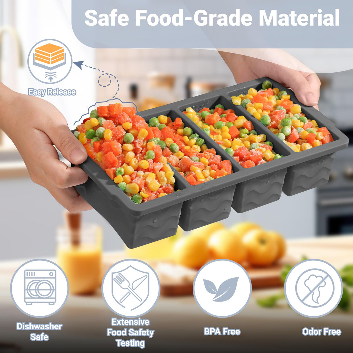Aopigavi freezer mold with reinforced stainless steel rim for sturdy handling.