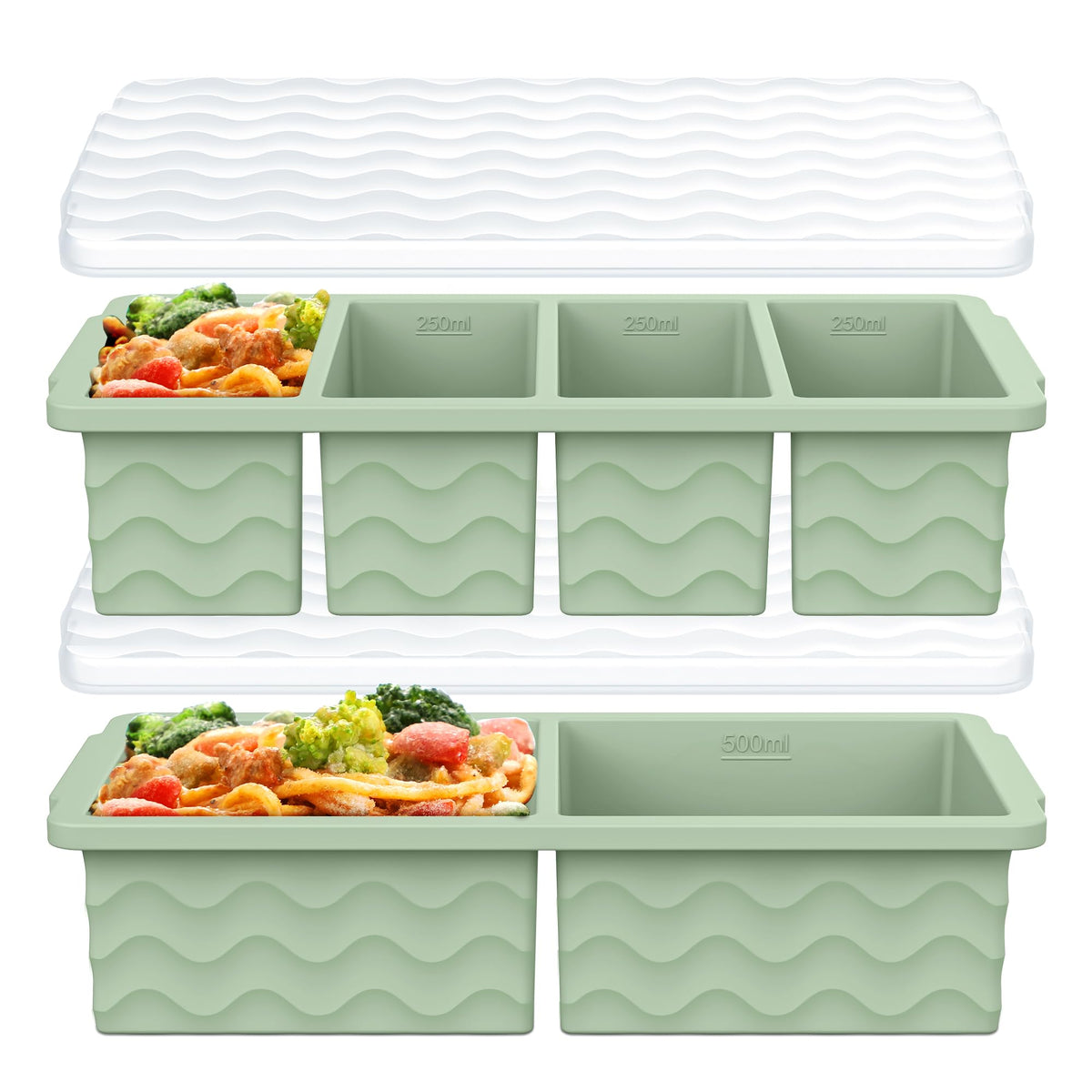 Aopigavi 2-cavity freezer mold with lid for easy portioning.