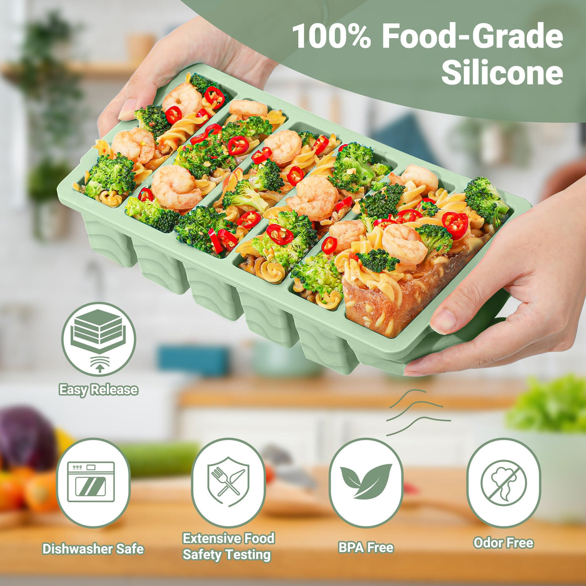 Aopigavi stackable freezer trays save space while keeping portions ready.