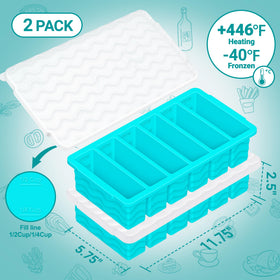 Two-pack freezer trays with lids ideal for soups and sauces.