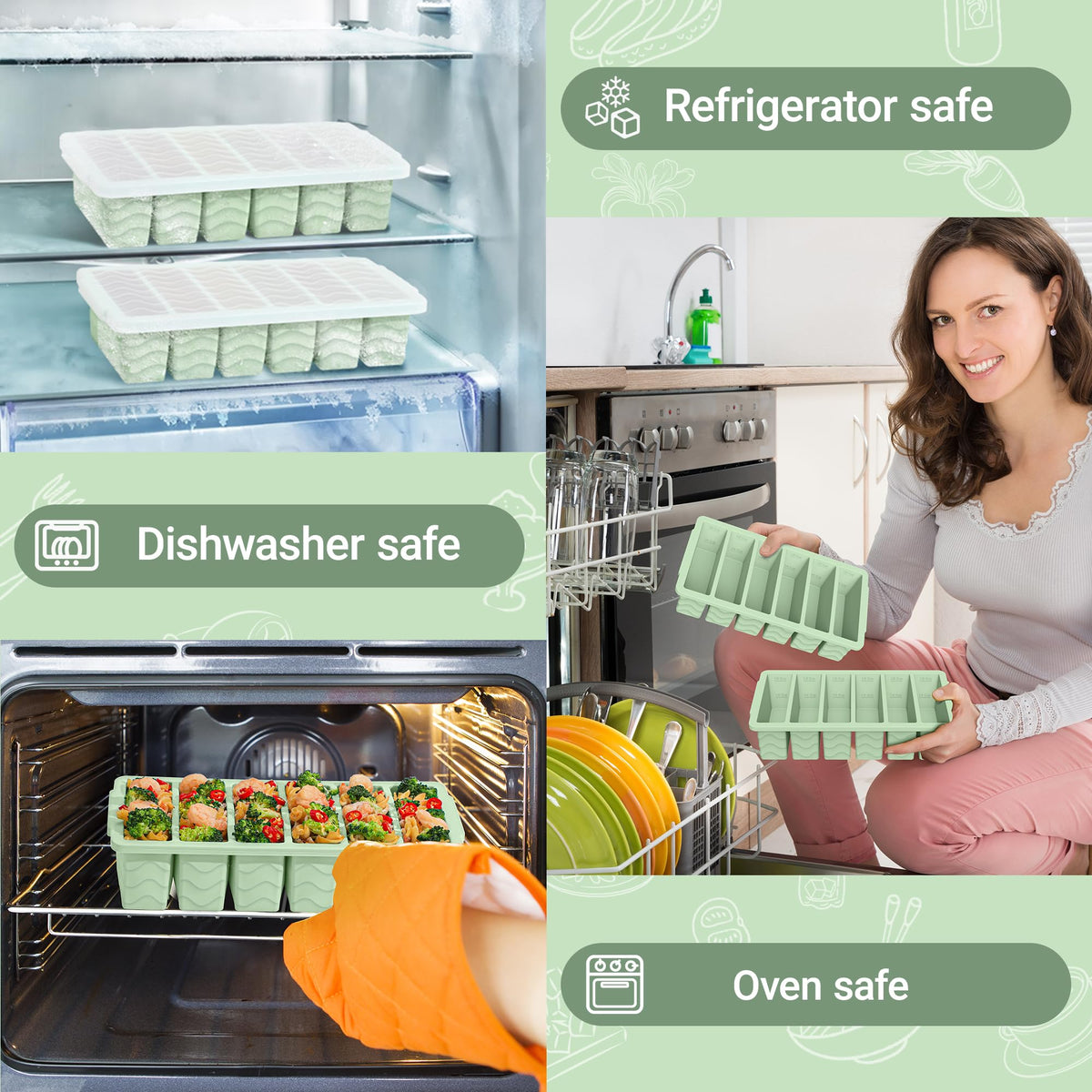 Aopigavi two-trays twelve-half-cup portions set supports easy meal prep.