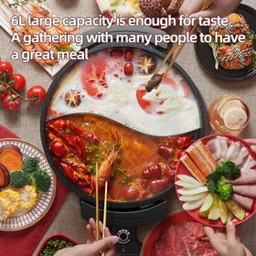 Smokeless design keeps kitchen air clearer during fondue and hot pot sessions.