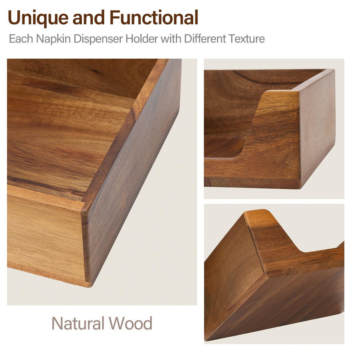 Aoravvik napkin holder on countertop fits rustic or modern decor.