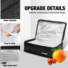 Aosbos small insulated lunch bag insulation foam layer for temperature control.