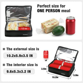 Aosbos small insulated lunch bag interior showing food-grade aluminum lining.