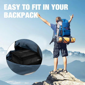 Aosbos small insulated lunch bag travel use showing versatility on the go.