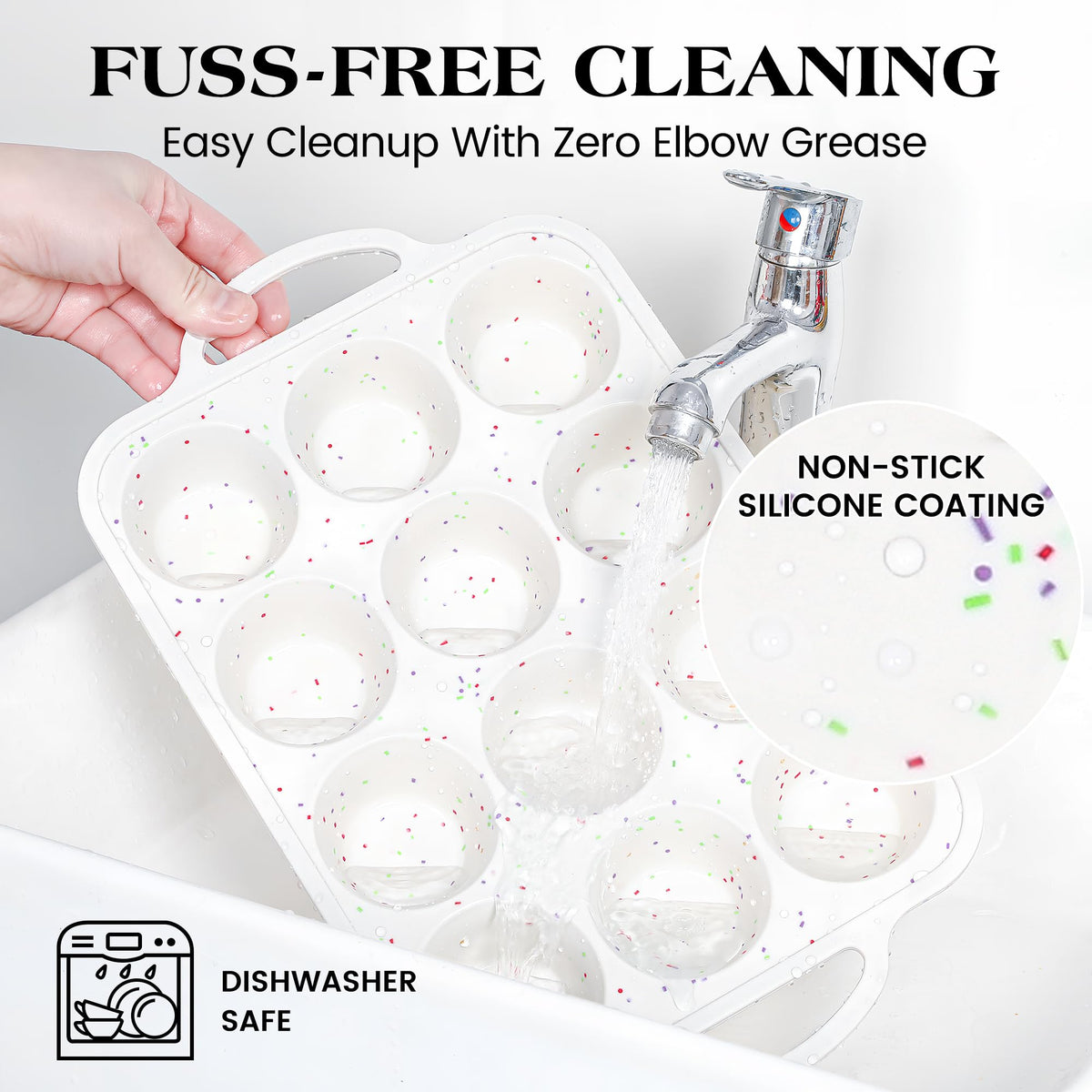 AOTASO muffin pan edges detail with metal frame for durability.
