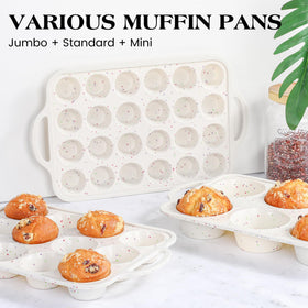 AOTASO silicone muffin pan stacked neatly for storage.