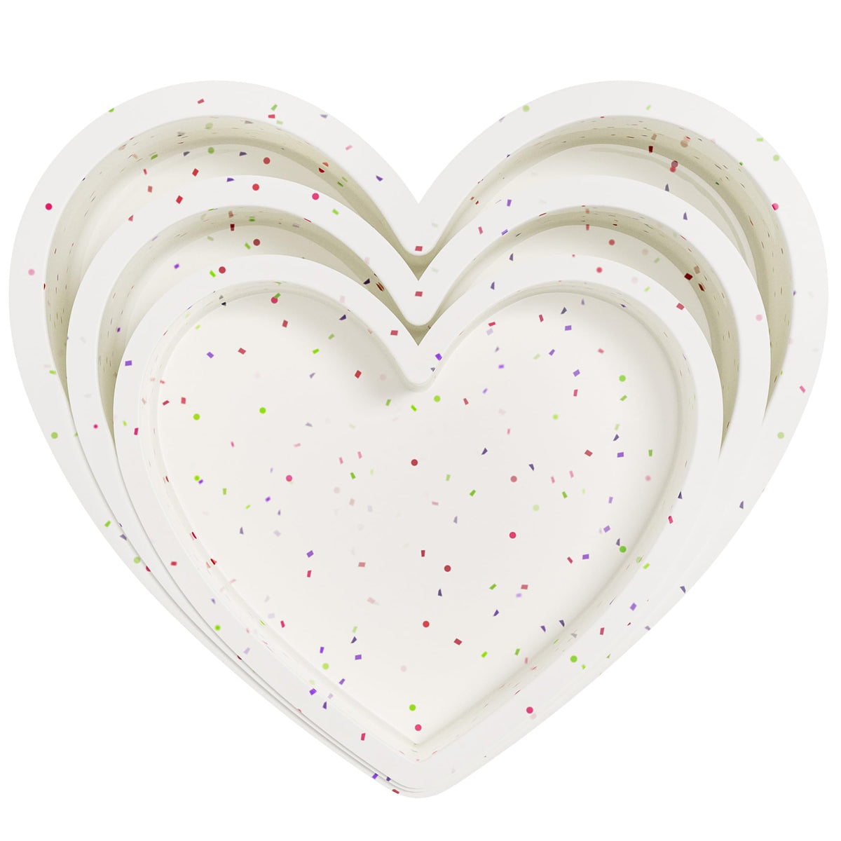 AOTASO 3-piece silicone heart pans set in 6, 8, and 10 inch sizes for baking