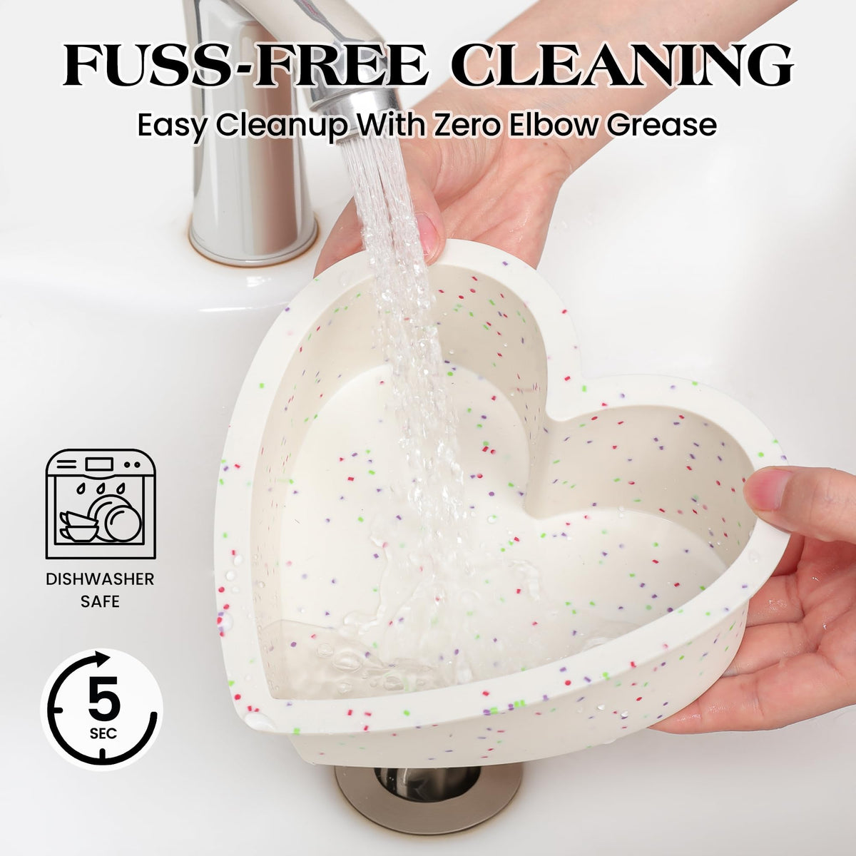 Cream-colored AOTASO heart pans add charm to celebrations