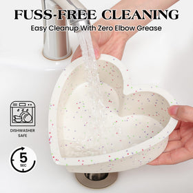 Cream-colored AOTASO heart pans add charm to celebrations