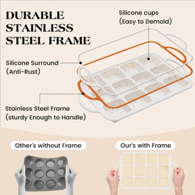 AOTASO silicone brownie pan nonstick, quick release and simple cleanup.