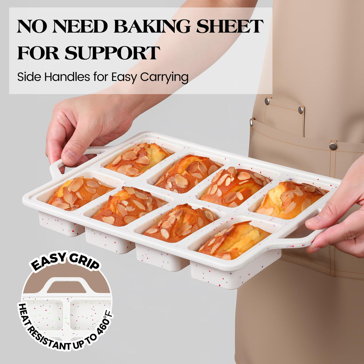AOTASO 8-cavity mini loaf pan for portioned servings.