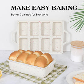 AOTASO dishwasher-safe silicone loaf pans for effortless cleanup.