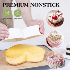 AOTASO heart-shaped cake pan nonstick silicone for effortless demolding and even baking.