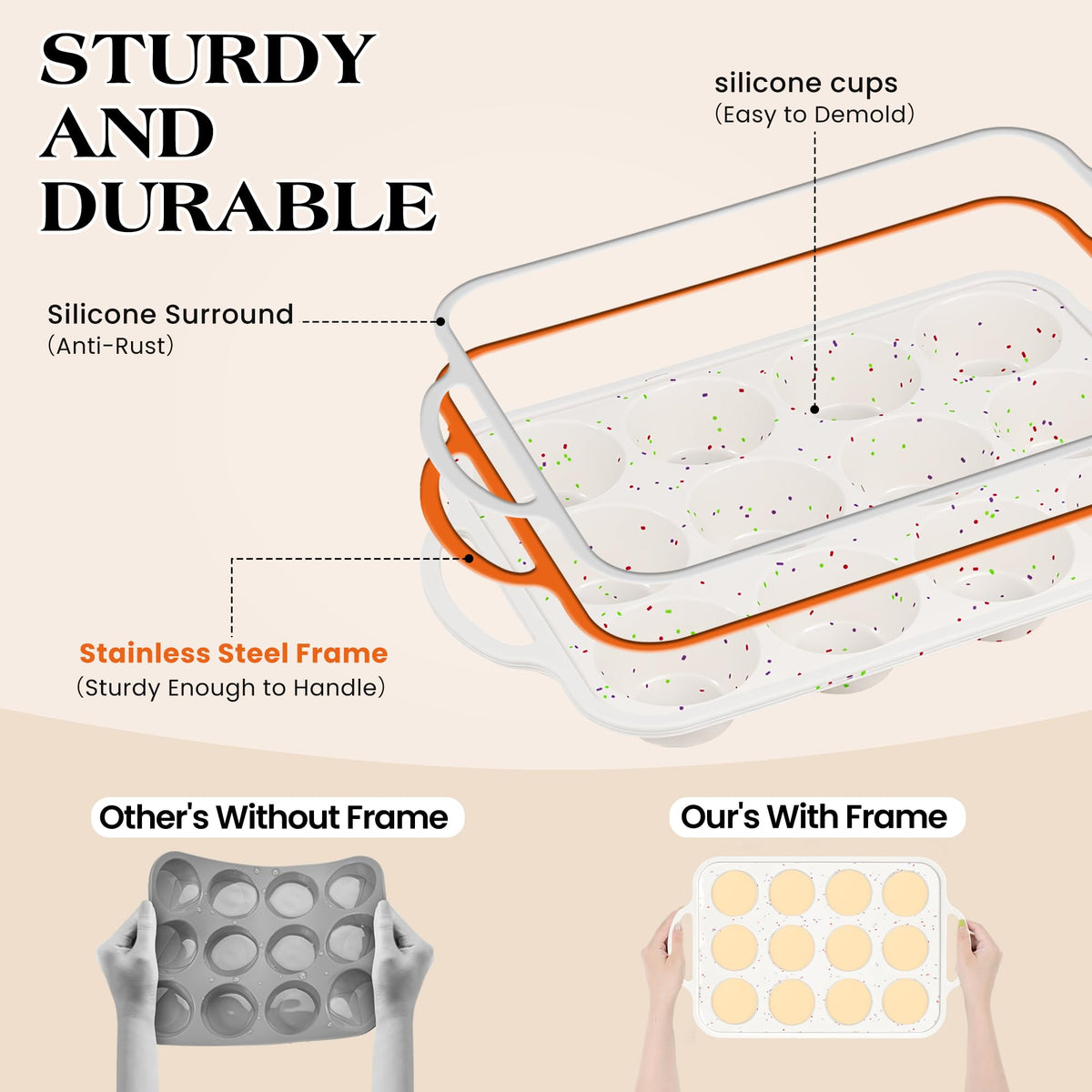 AOTASO Mini 24-cup pan in use for perfectly portioned bites.