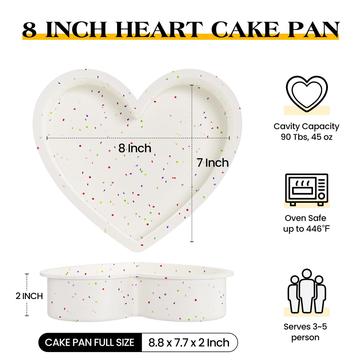 AOTASO oven-safe, microwave-safe, freezer-safe heart pans simplify prep and storage.