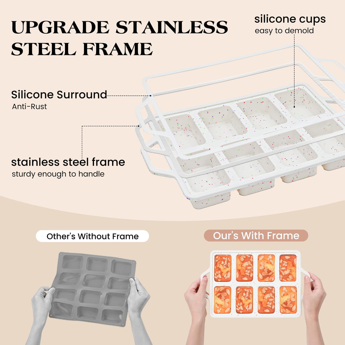 AOTASO silicone bread pan with nonstick surface for easy release.
