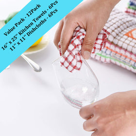 AOTBAT cotton kitchen towels demonstrate ultra-absorbent performance.