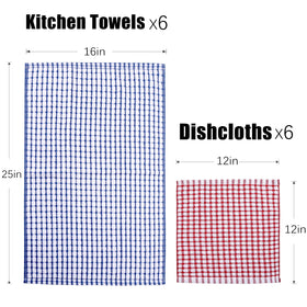 AOTBAT dishcloths 6-pack, soft yet sturdy for dishes.