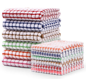 AOTBAT kitchen towels 6-pack on rack, durable and lint-free.
