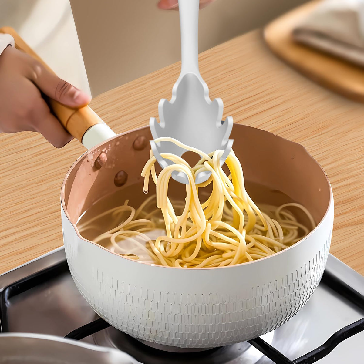 AOTHOD silicone basting brush glazes foods evenly without shedding bristles.