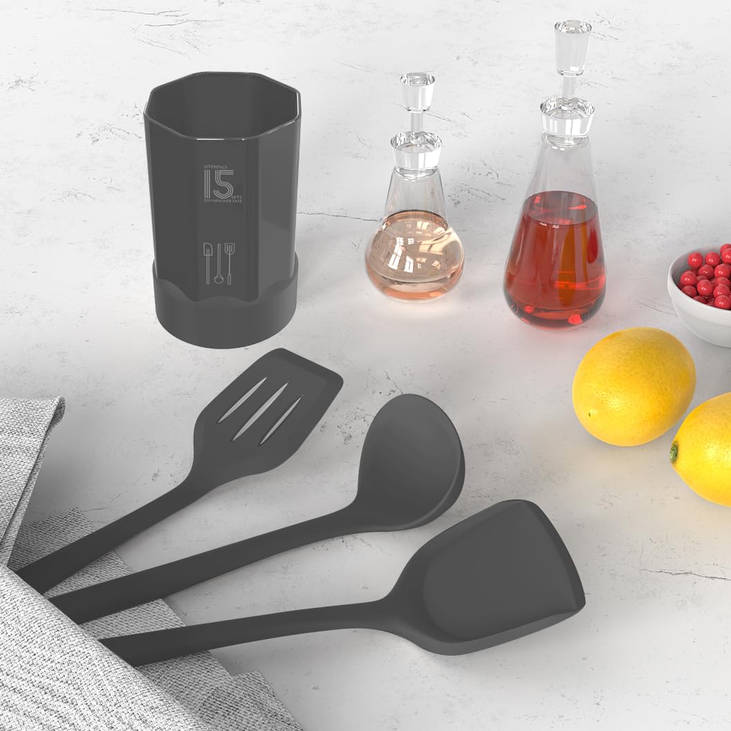 AOTHOD silicone slotted turner with flexible head protecting nonstick coatings.