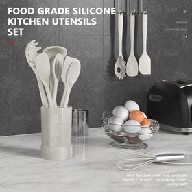 AOTHOD cream white silicone spatula ideal for nonstick cookware