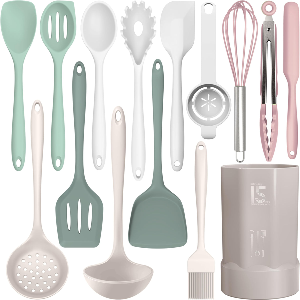 AOTHOD silicone spatula: gentle on nonstick pans and heat resistant for safe flipping.