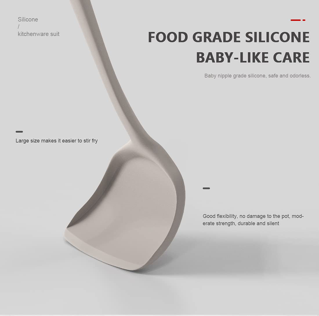 AOTHOD silicone utensils Deep Soup Ladle for smooth stirring and portioning