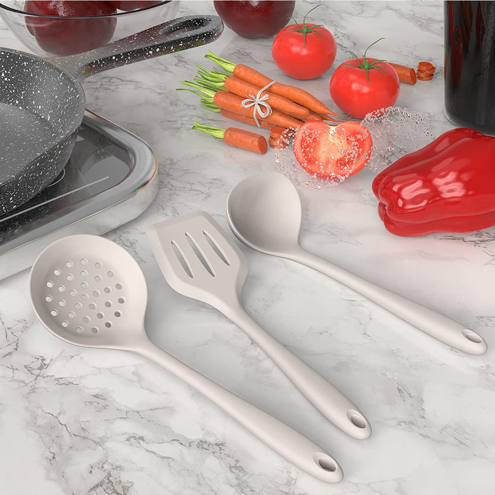 AOTHOD silicone utensils Solid Spoon for versatile mixing and serving