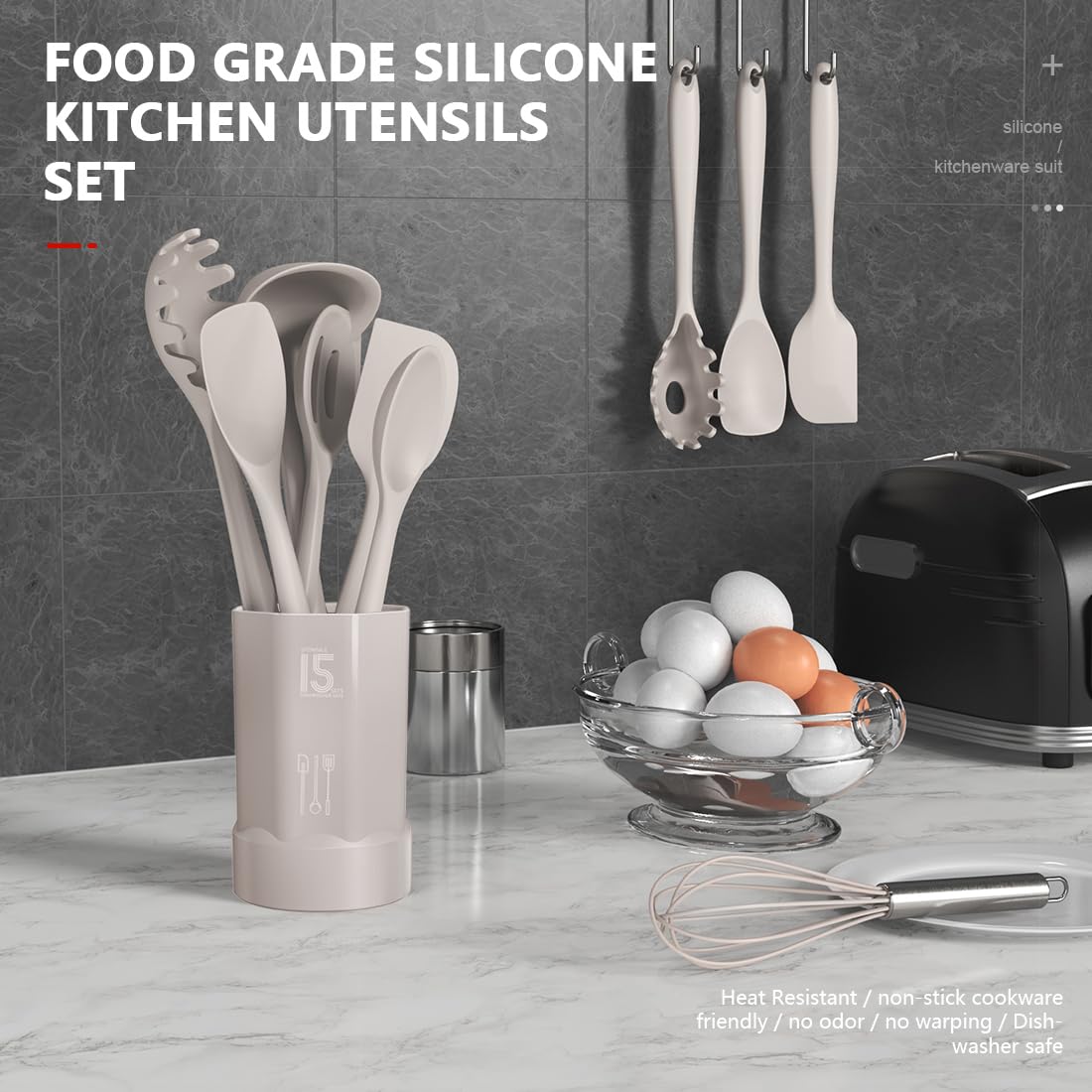 AOTHOD silicone utensils Tongs for safe handling and precise grip