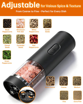 Aotto transparent spice container allows easy monitoring of remaining salt and pepper.