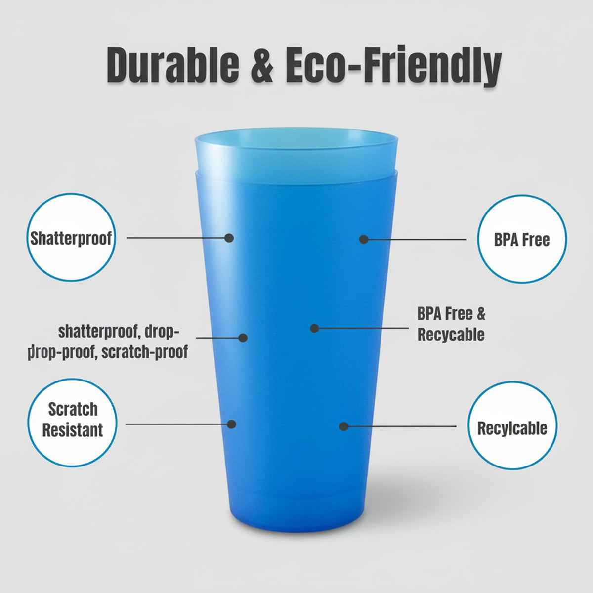 AOYITE dishwasher-safe plastic cups convenient for busy kitchens and cleanup