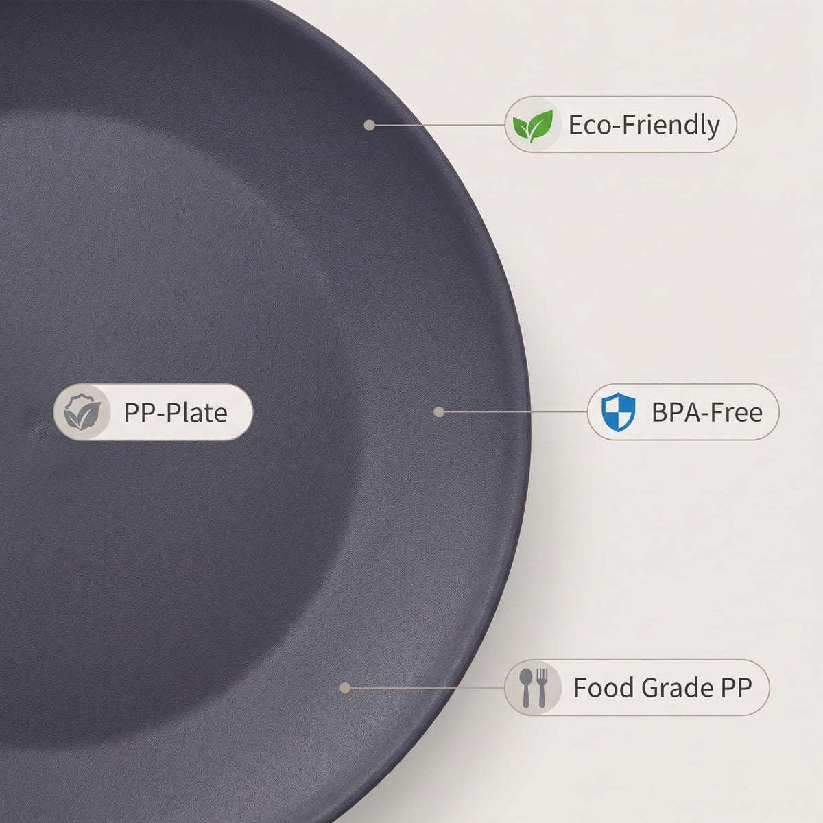 AOYITE dishwasher-safe plastic plates for easy cleanup