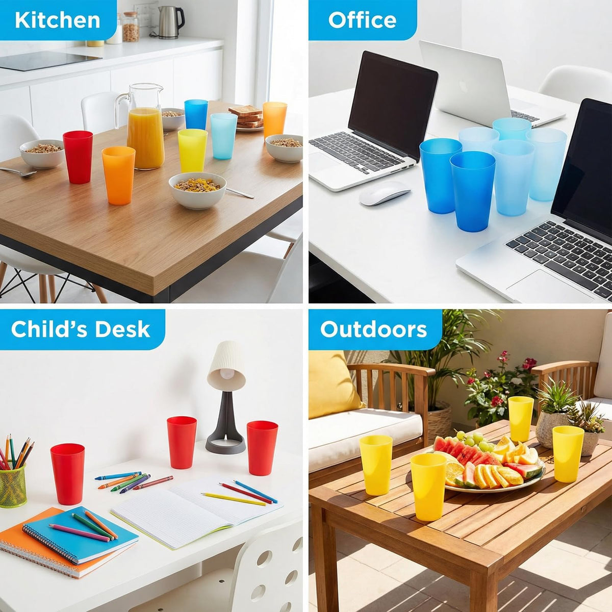 AOYITE stackable cups saving cabinet space and simplifying cleanup