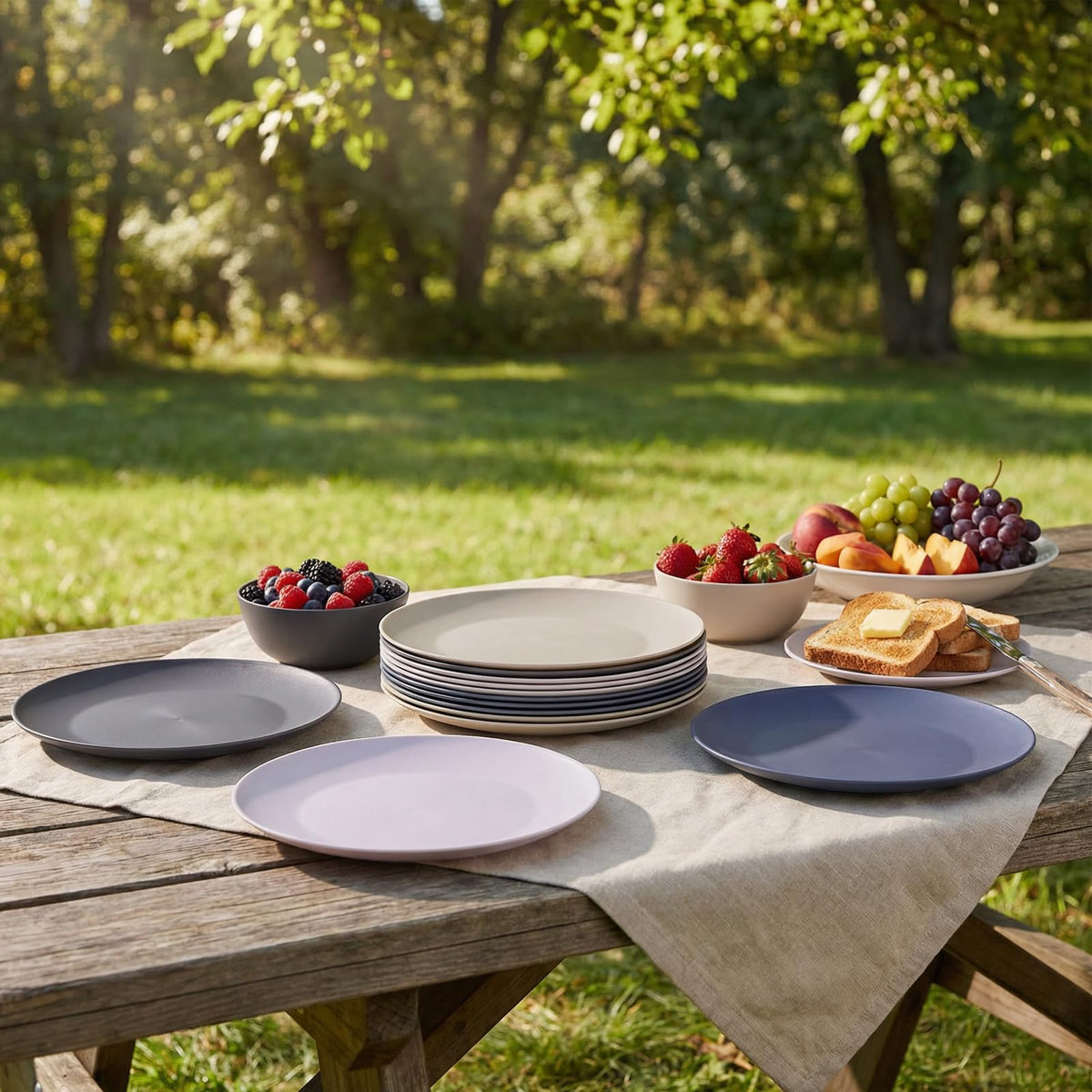 AOYITE stackable dinnerware saves cabinet space