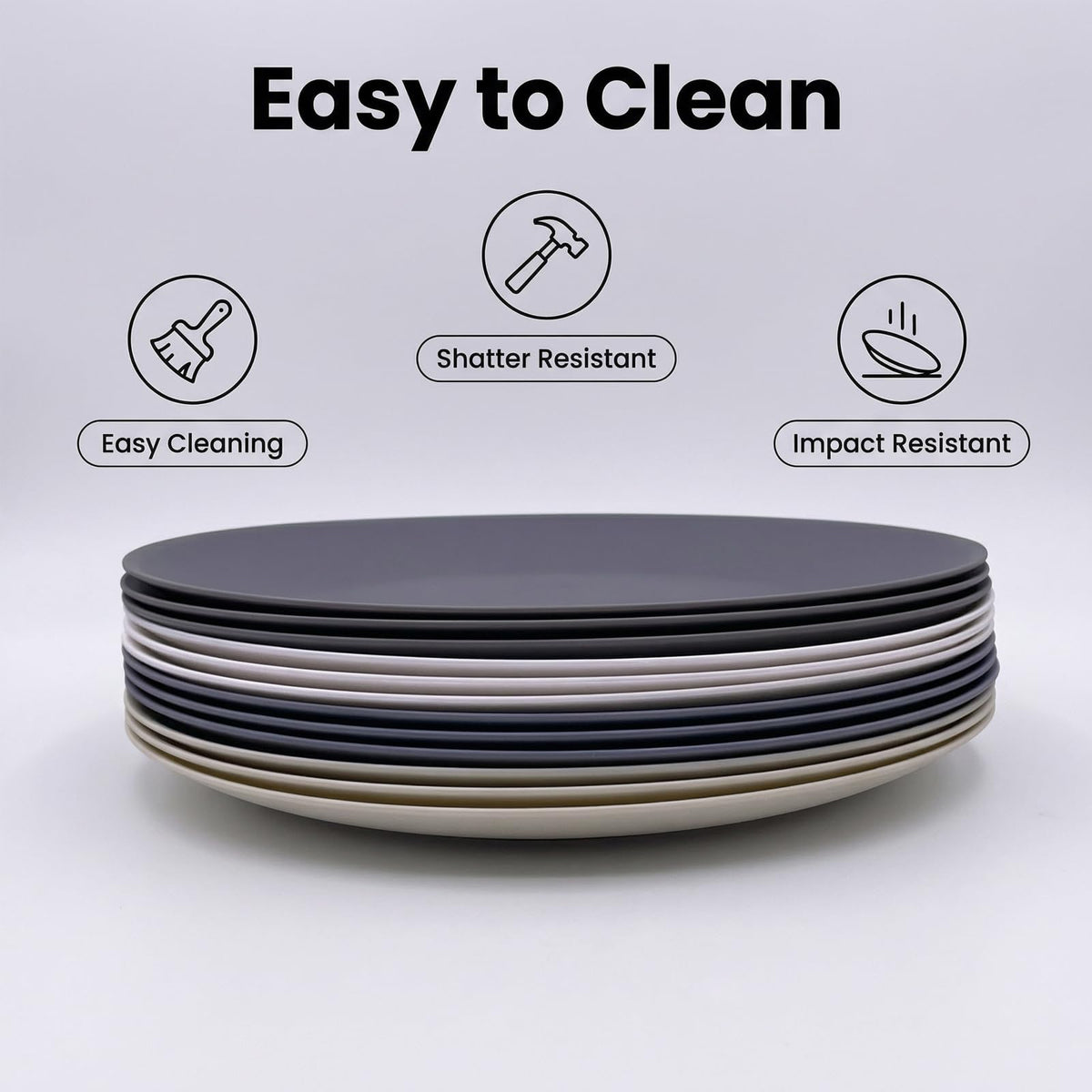 AOYITE unbreakable plastic plates, durable for kids and outdoor use