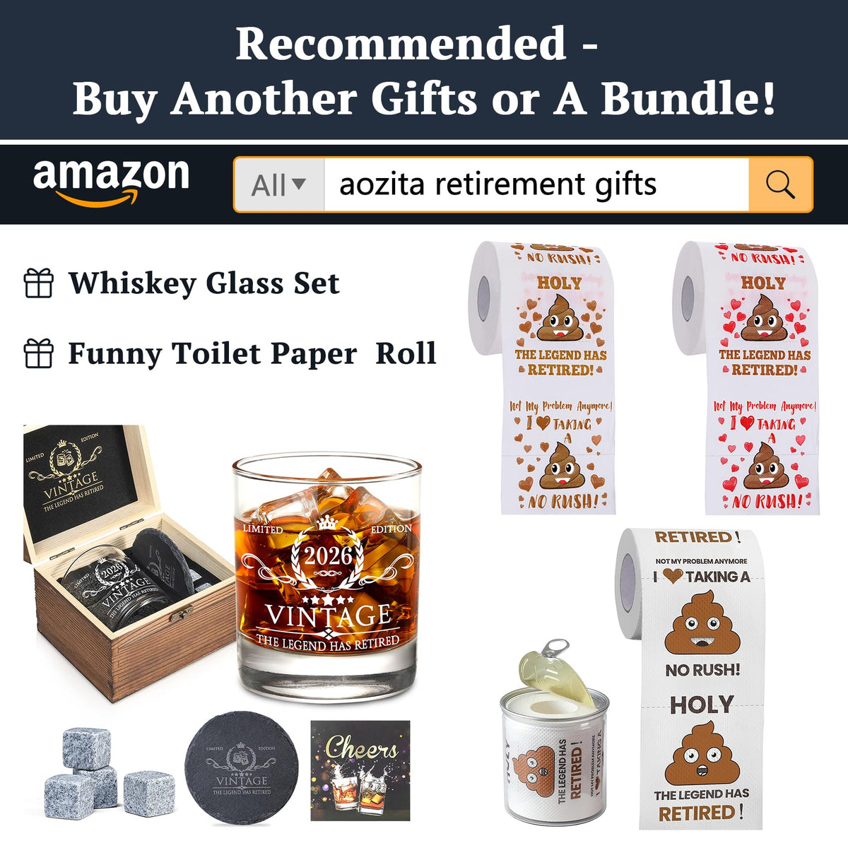 AOZITA 11oz whiskey glass with a milestone motif for retirement celebrations.