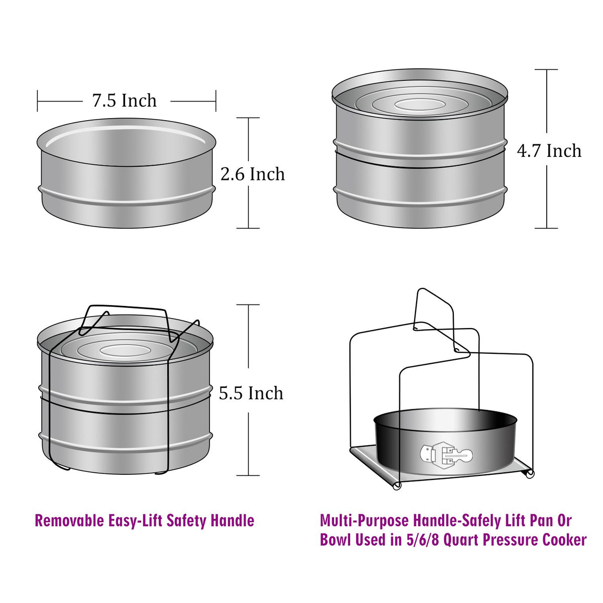 AOZITA 18/8 stainless steel insert, durable and dishwasher safe.