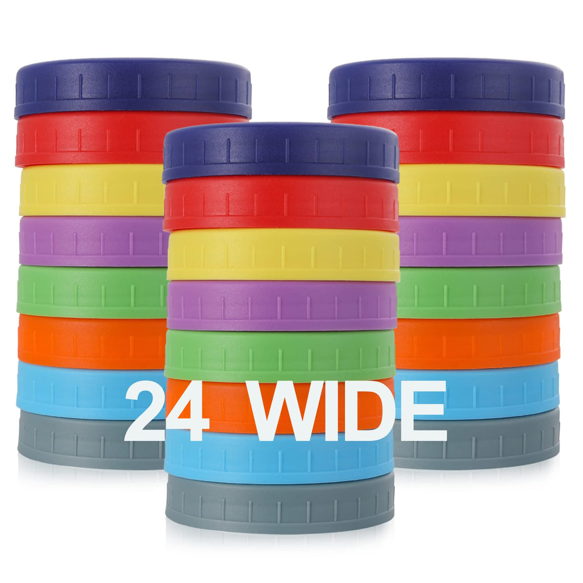 AOZITA 24-pack wide-mouth lids compatible with Ball and Kerr jars for secure sealing