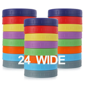 AOZITA 24-pack wide-mouth lids compatible with Ball and Kerr jars for secure sealing